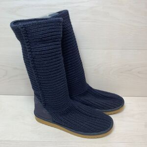 UGG Women's‎ Classic Cardy Tall Boots Women's Size 9 Navy Blue Knit Mid-Calf